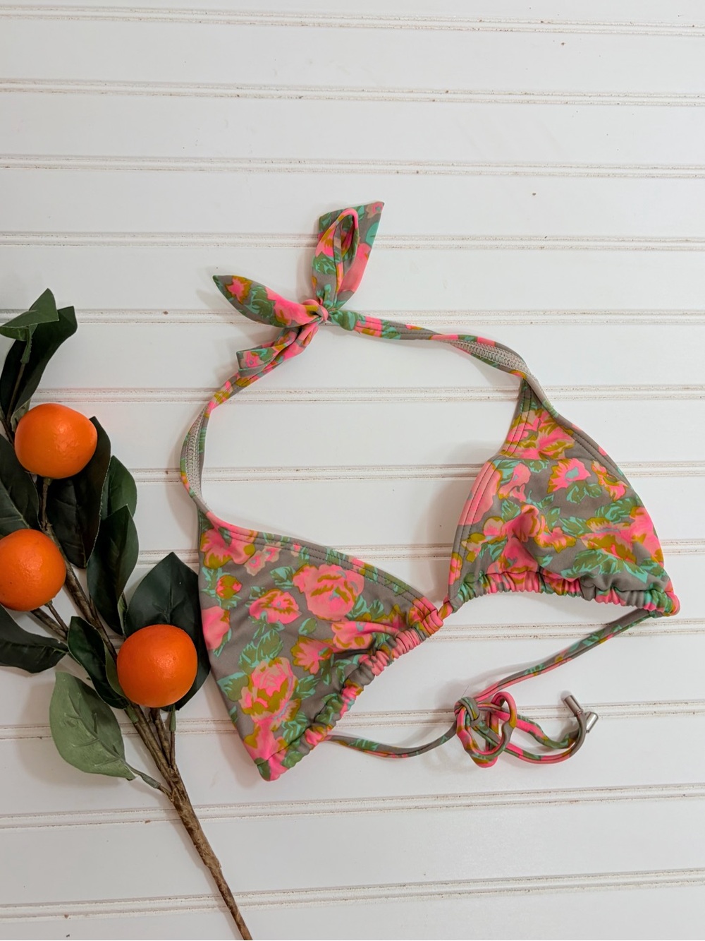 Billabong 1973 Surf Capsule Floral String Halter Bikini Top